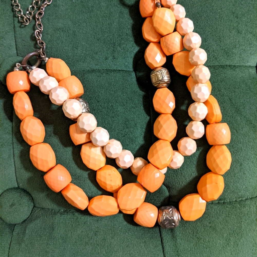 Two-toned orange, chucky show stopper necklace.